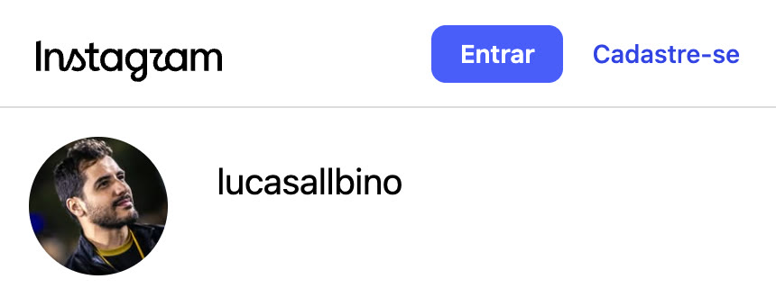 Perfil @lucasallbino no Instagram