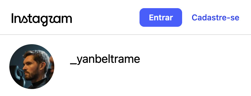Perfil @_yanbeltrame no Instagram